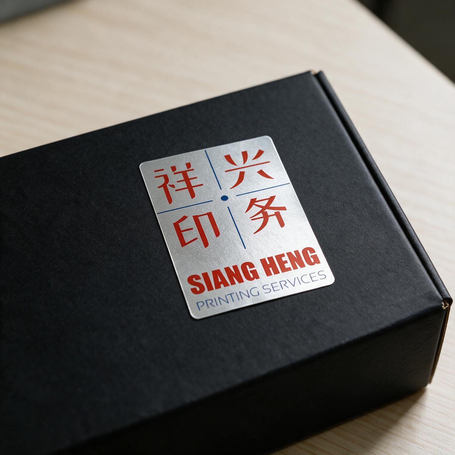 Metallic sticker printing Singapore - metallic sticker close-up detail by Siang Heng