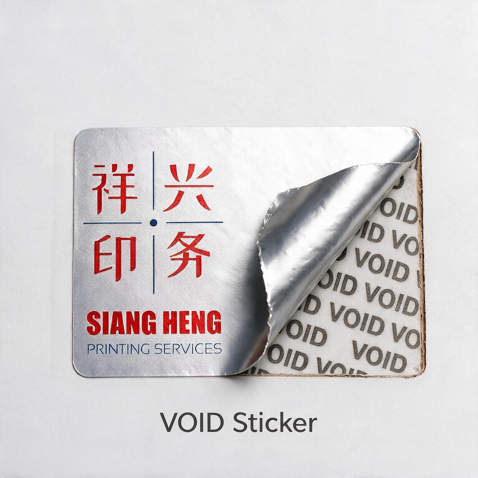 Security void sticker printing Singapore - tamper-evident VOID sticker by Siang Heng