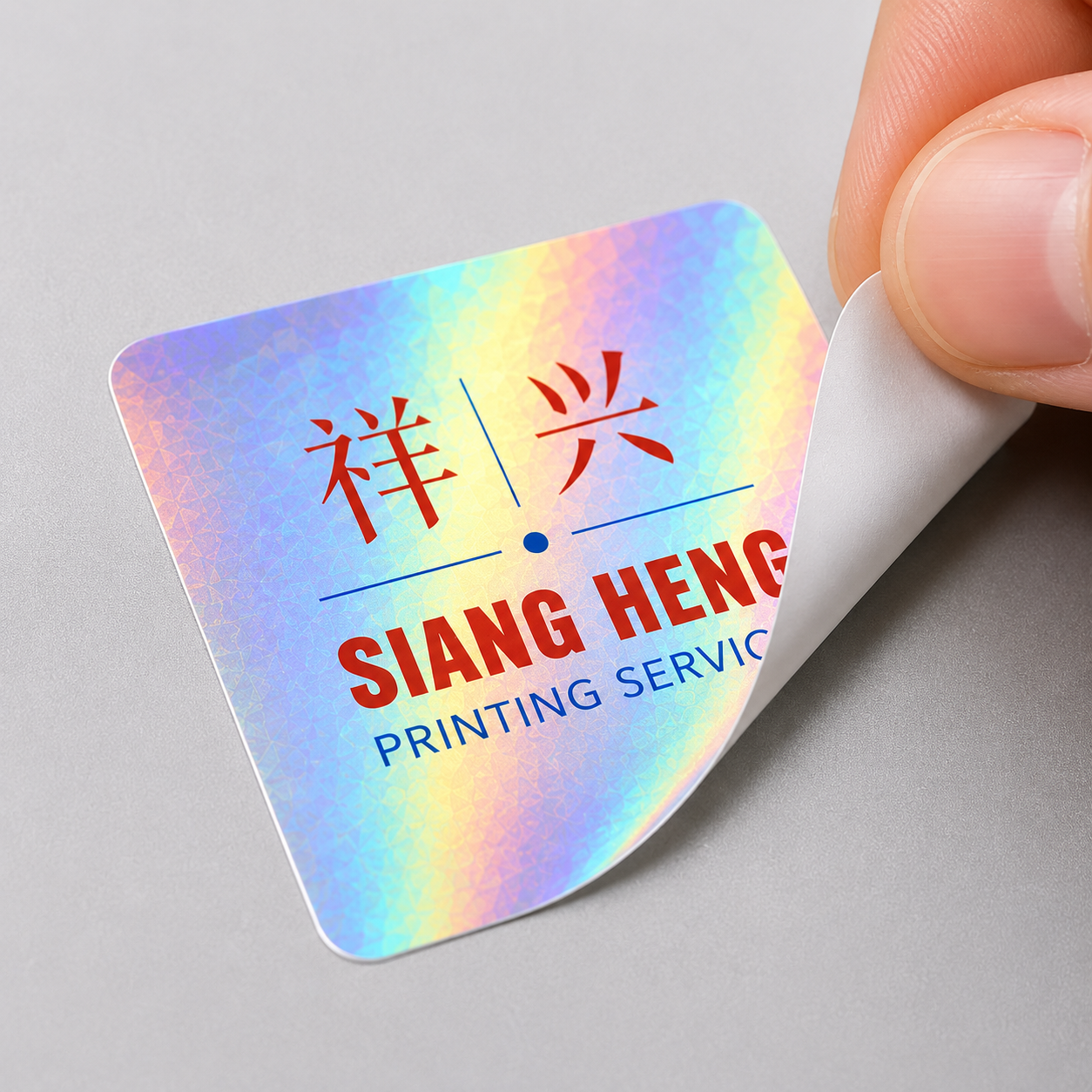 Holographic sticker printing Singapore - reflective sticker design by Siang Heng
