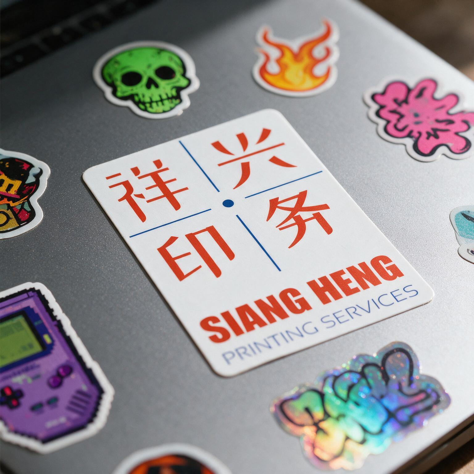 Laptop sticker printing Singapore - laptop sticker application by Siang Heng