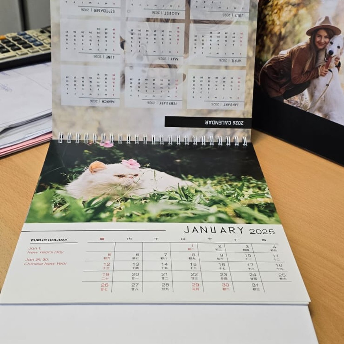 Personalised desktop calendar printing Singapore - custom January page by Siang Heng