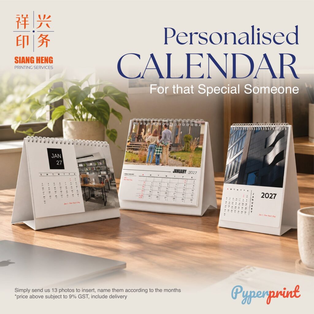 Personalised Desktop Calendar 2027 Singapore - Siang Heng Printing