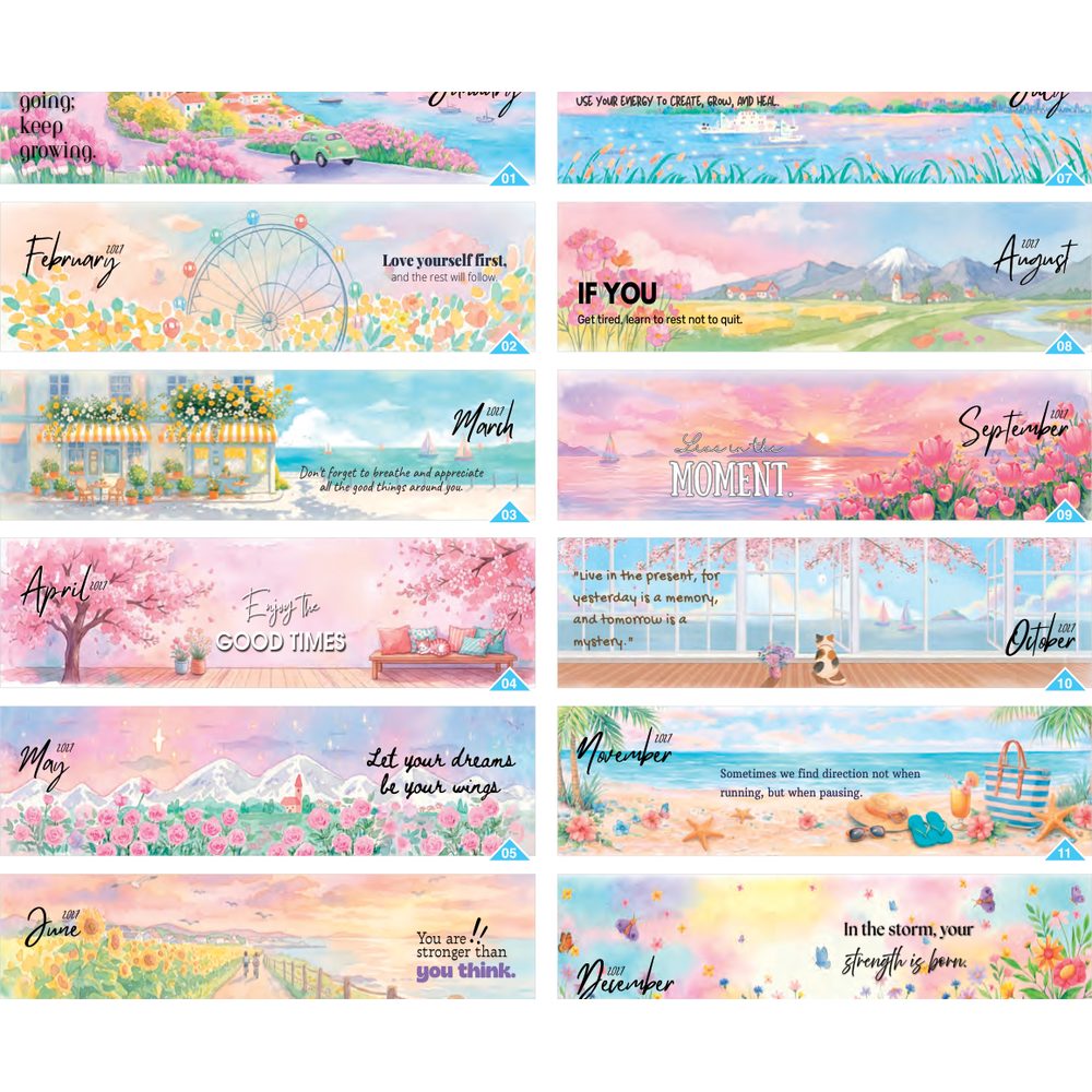 Watercolour Seasons 131 desk calendar printing Singapore - calendar page by Siang Heng