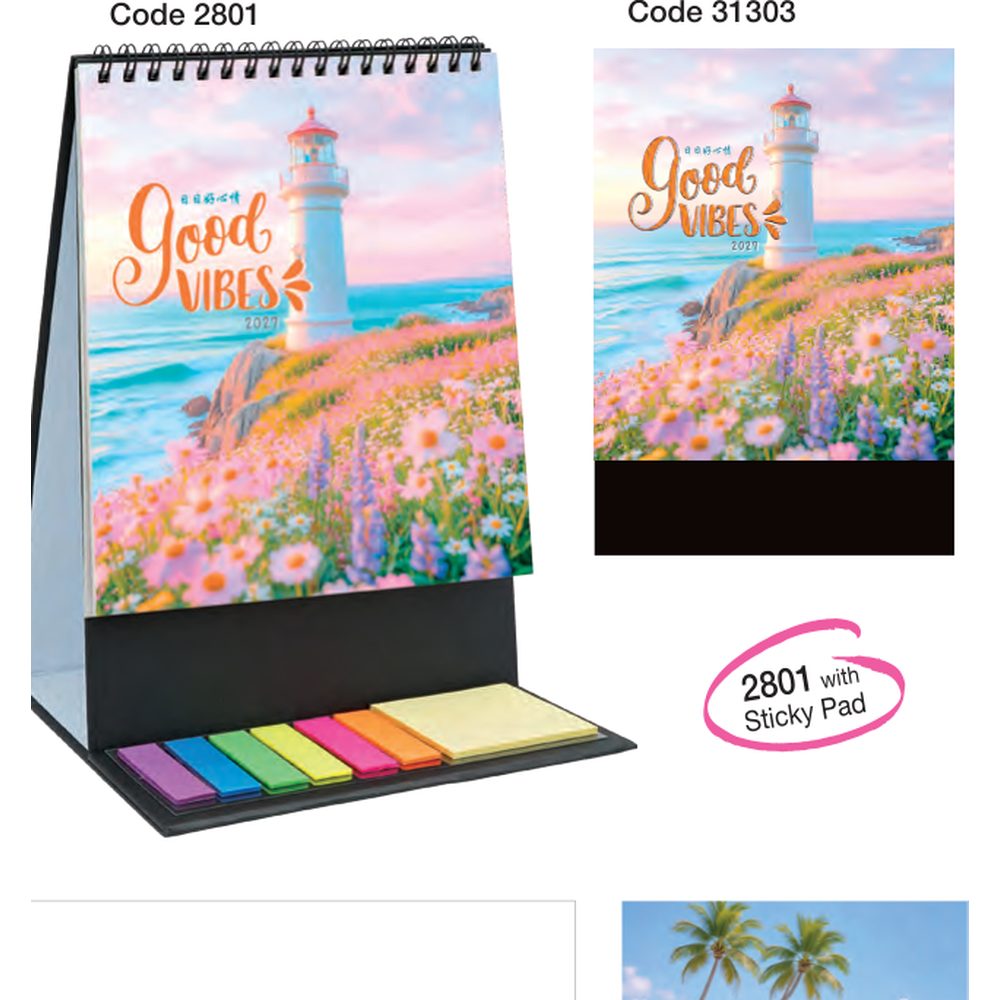 Good Vibes Sticky Pad 2801 desk calendar printing Singapore - cover by Siang Heng