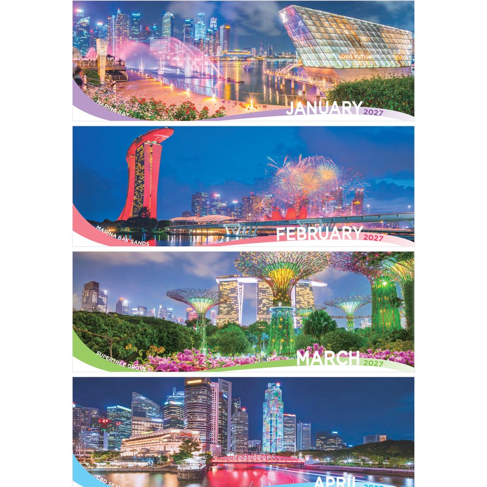 Sparkling Singapore 7301 desk calendar printing Singapore - monthly photos by Siang Heng