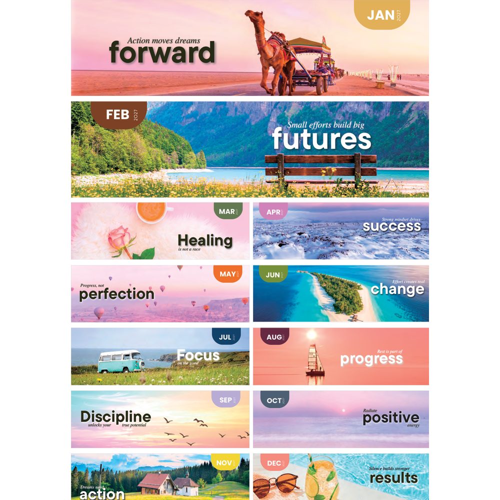 Keep Going 7312 desk calendar printing Singapore - monthly photos by Siang Heng