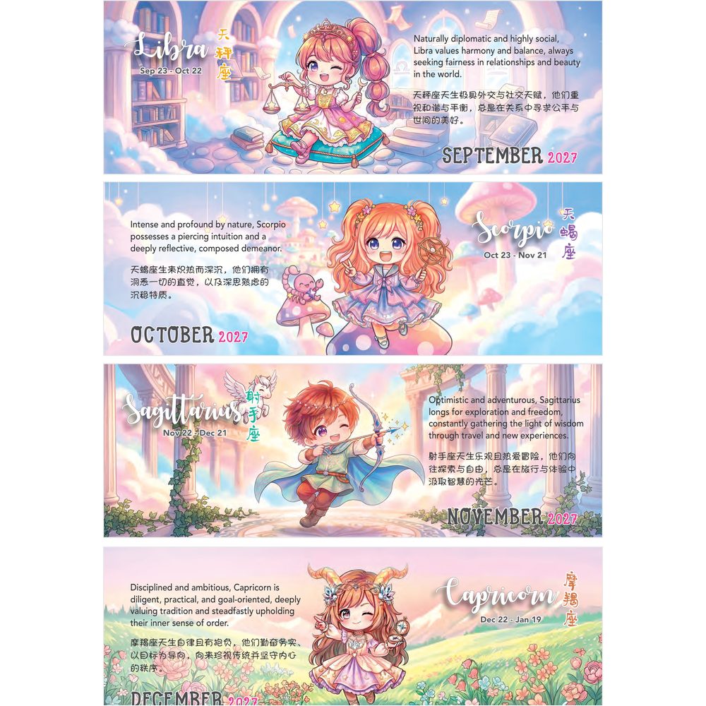 Horoscope Colours 7313 desk calendar printing Singapore - monthly photos 3 by Siang Heng
