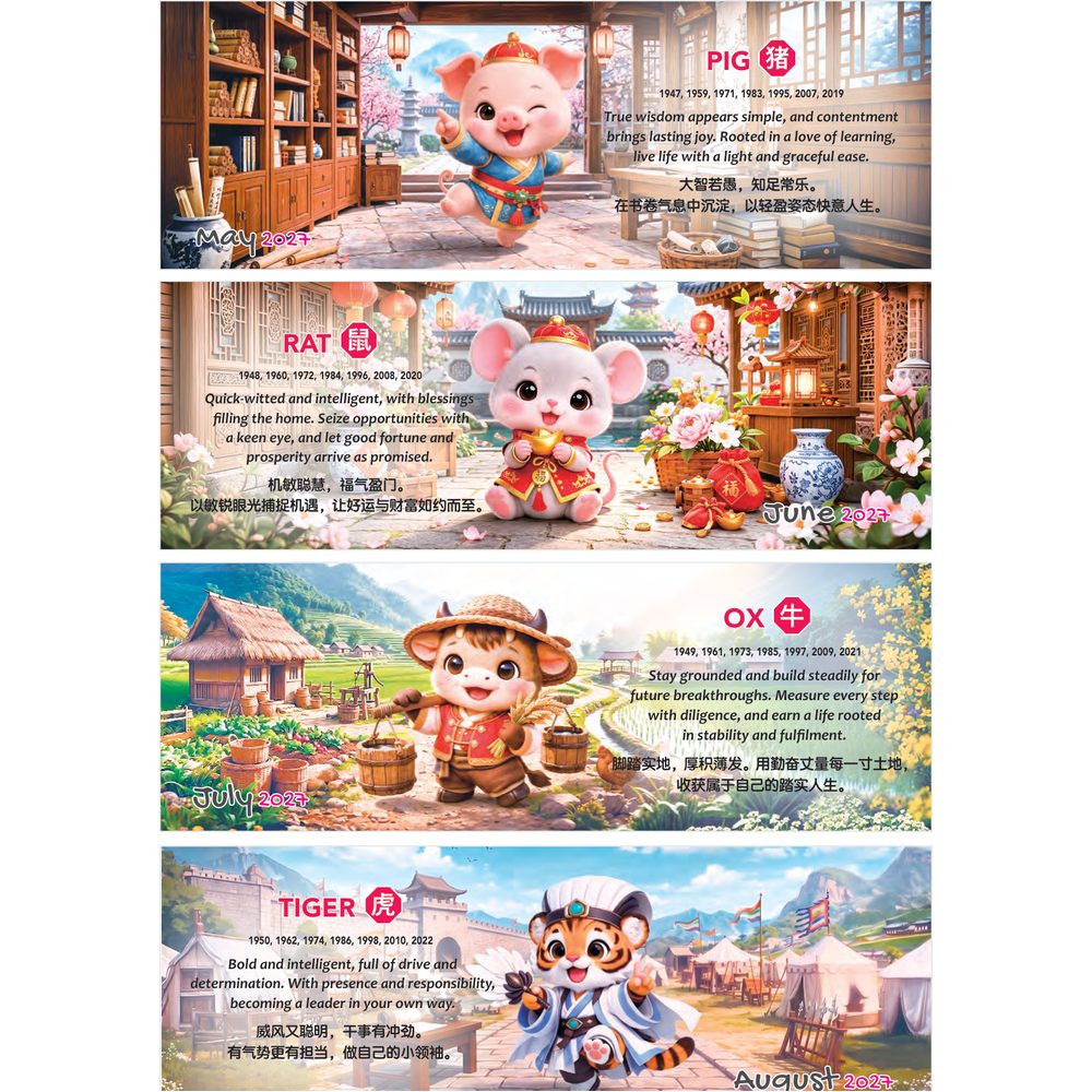 Zodiac Babies 7314 desk calendar printing Singapore - monthly photos 2 by Siang Heng