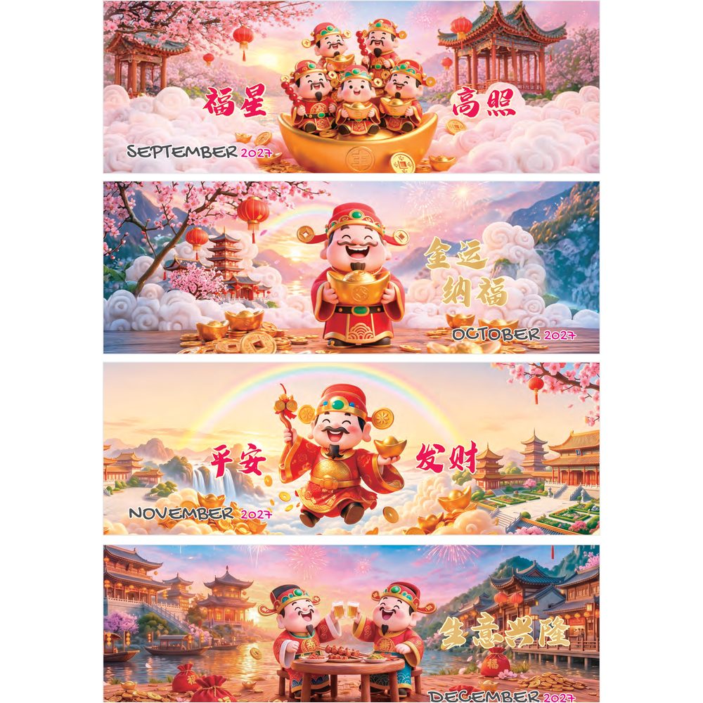 Lucky Fortune 7315 desk calendar printing Singapore - monthly photos 3 by Siang Heng