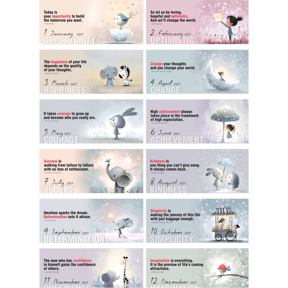 Life Lessons 7323 desk calendar printing Singapore - monthly photos by Siang Heng